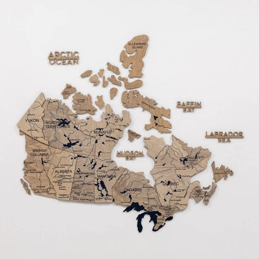 3D Wooden Map - Canada - Terra