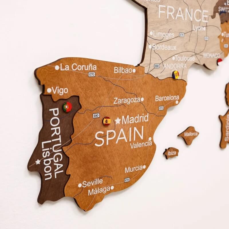3D Houten Kaart van Europa