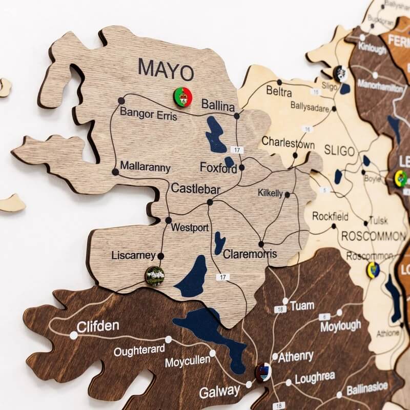 3D Wooden Map - Ireland- Multicolor
