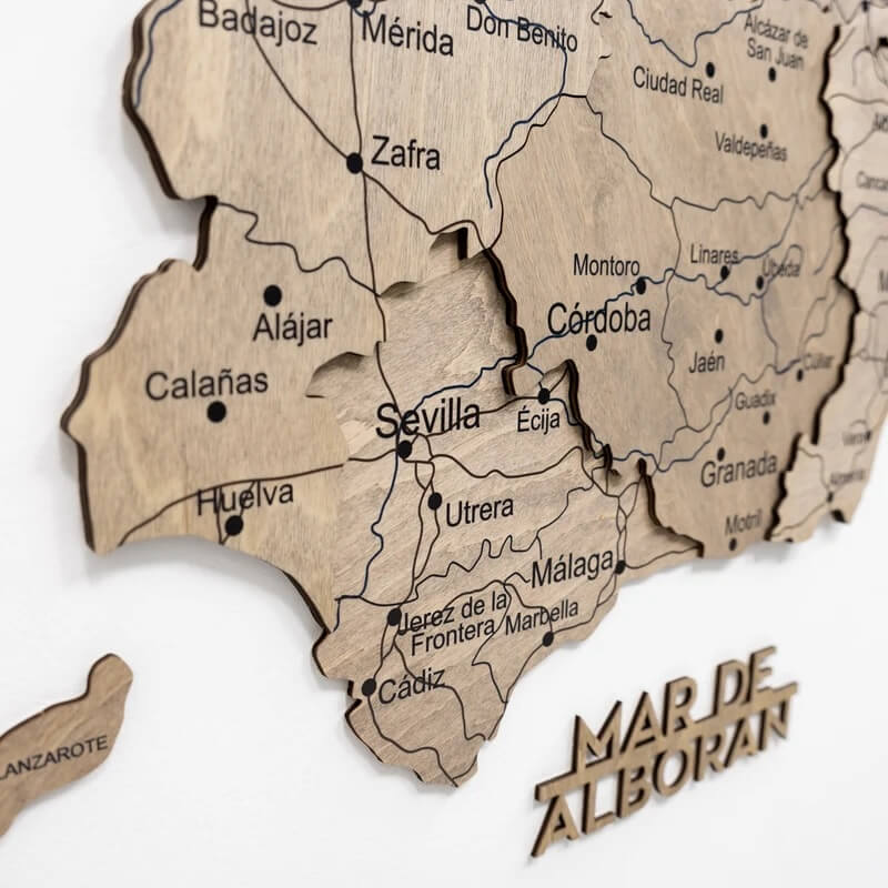3D Wooden Map - Spain- Terra