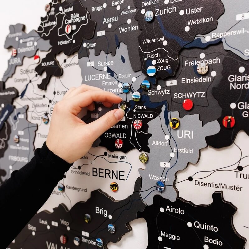 3D Wooden Map - Switzerland- Nordik
