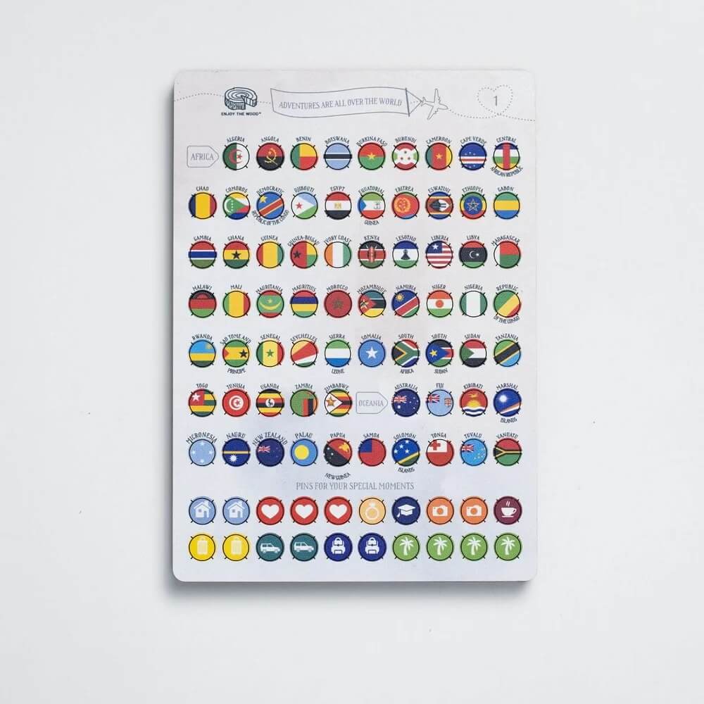 Sticky Flag Pins for Your Wooden Map