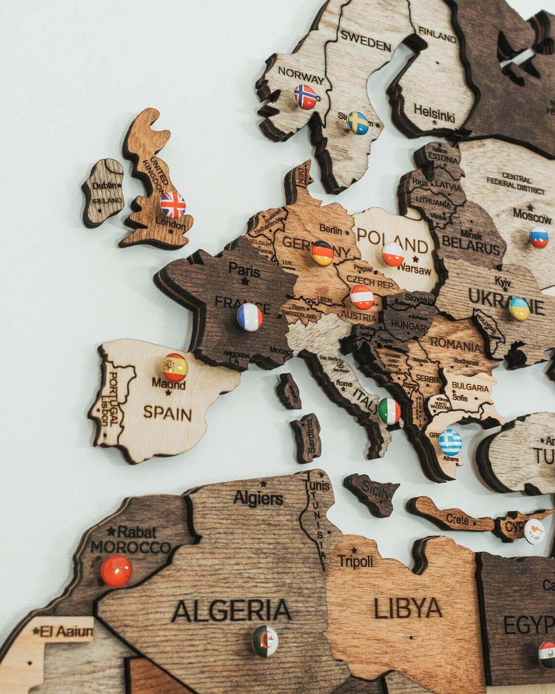Flag Pins for Your Wooden Map