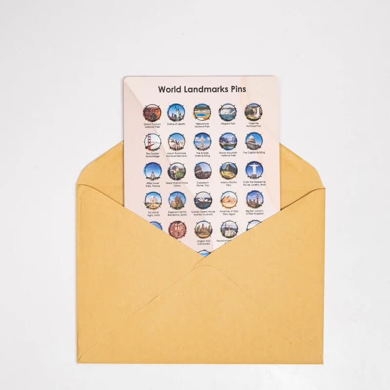 Landmark Pins for a Wooden World Map