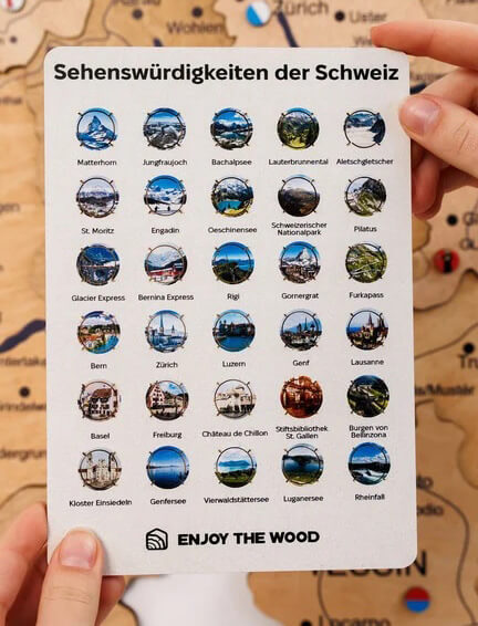 Switzerland Sight Marker for Your Wooden Map