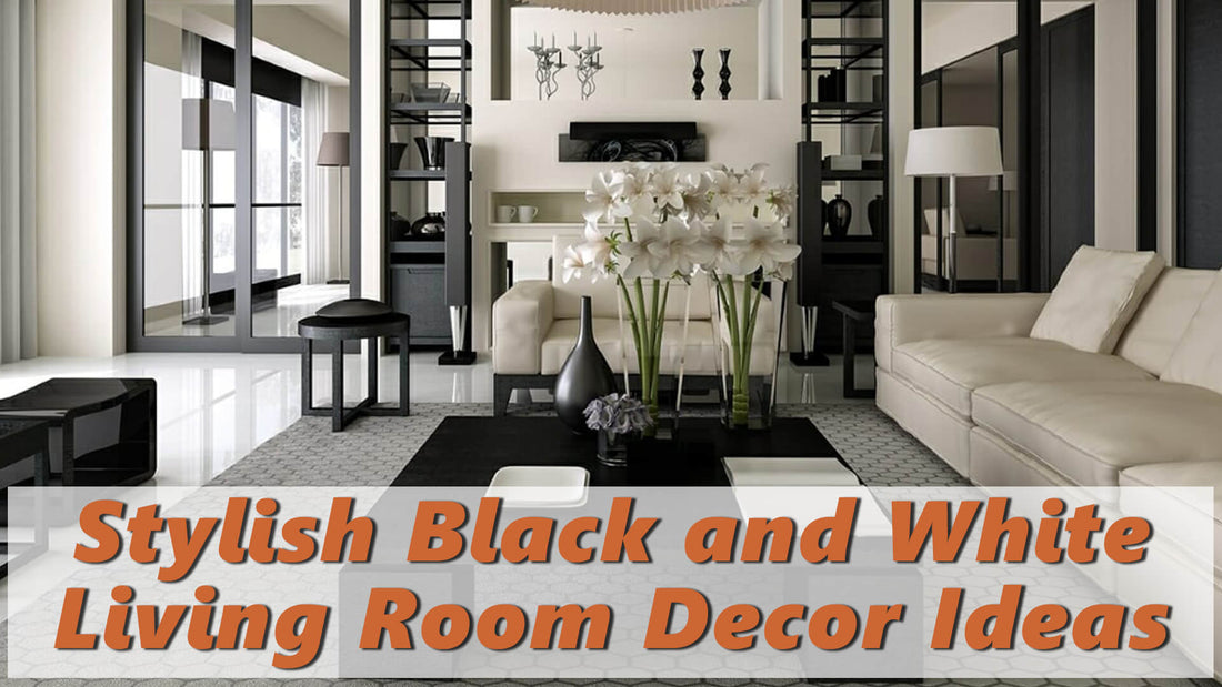 Black and white furniture in a  modern living room Wall Art