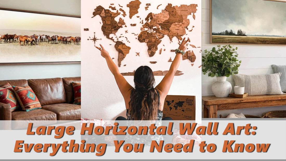 Wooden World Map Large Horizontal Wall Art