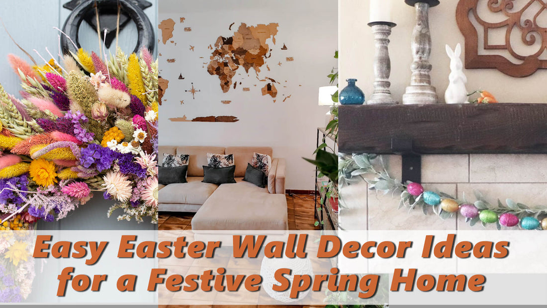 Wooden World Map easter wall decor ideas