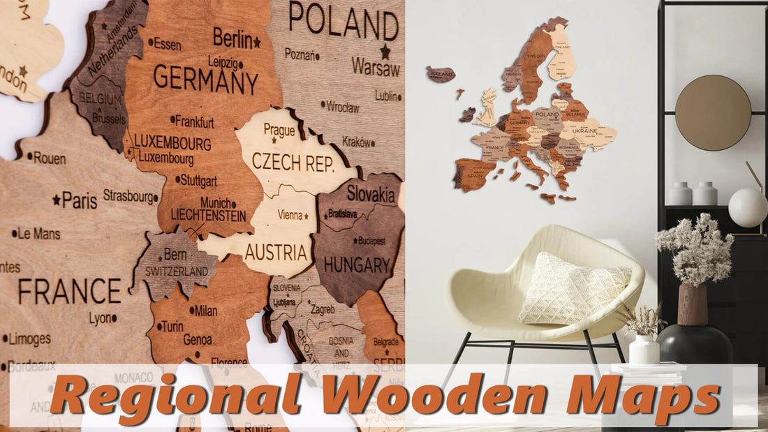 Wooden World Map Regional Wall Maps