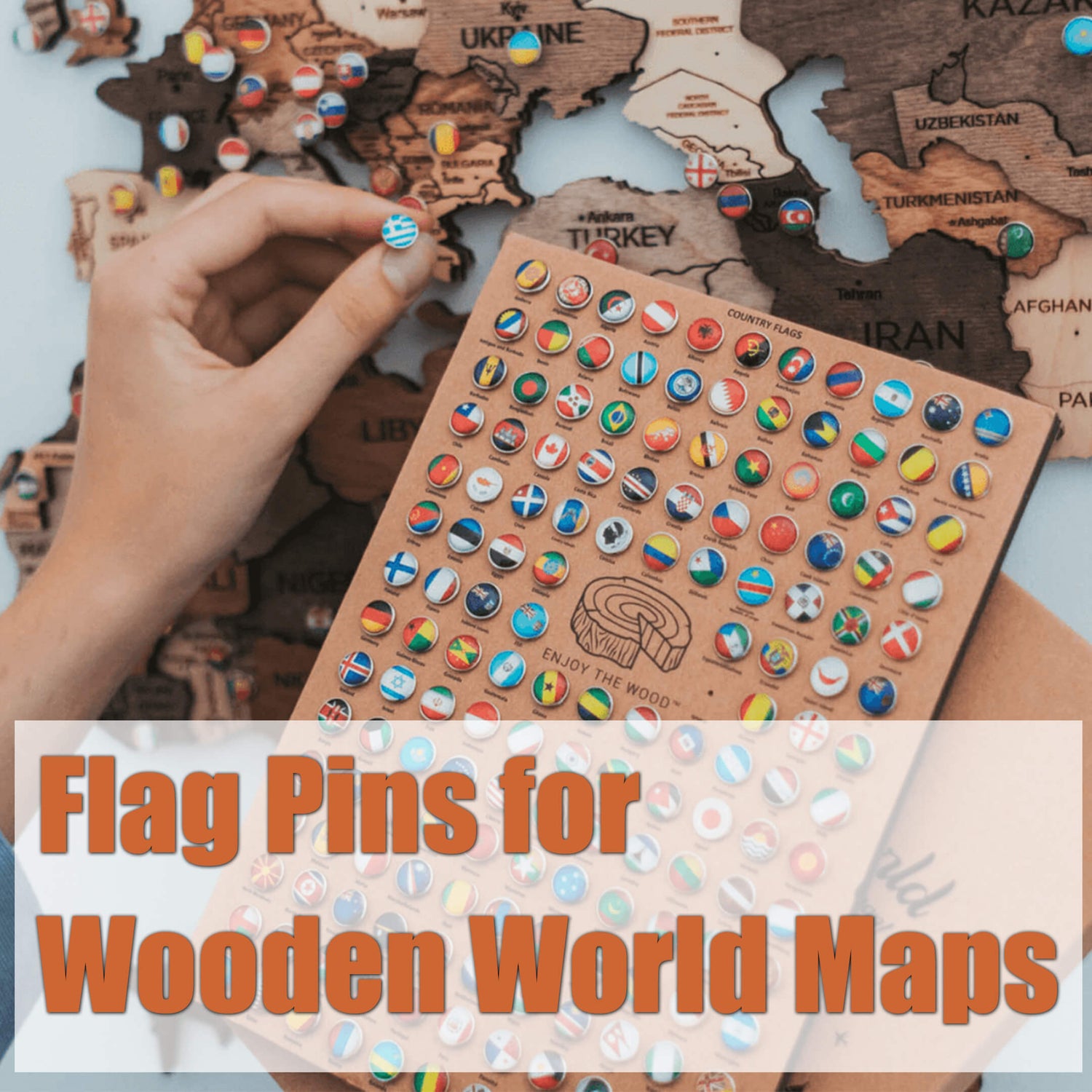 Pins for Wooden World Maps