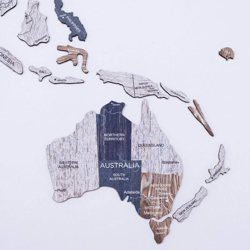 2D Wooden World Map Mystery | Wood Map for Your Home