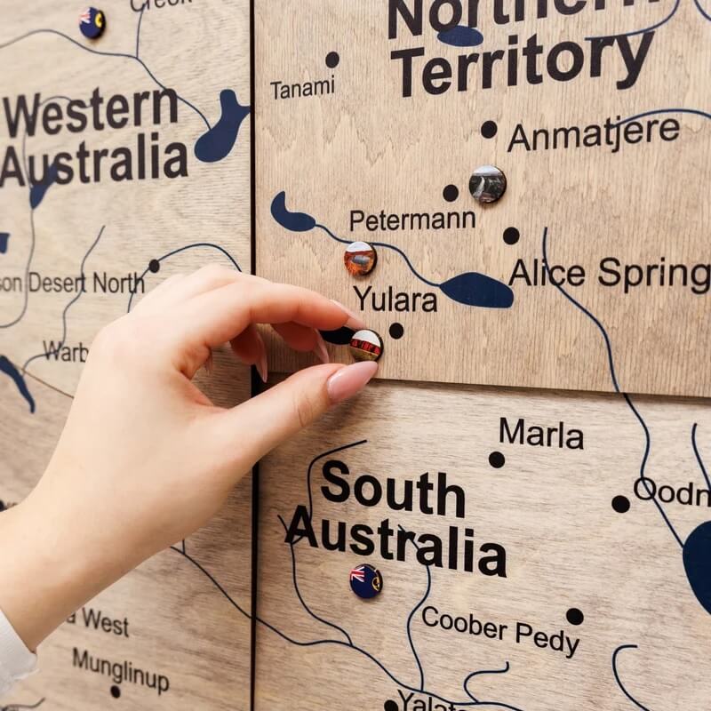 3D Wooden Map - Australia - Terra