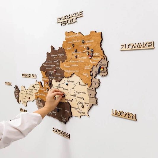 3D Wooden Map - Austria - Multicolor