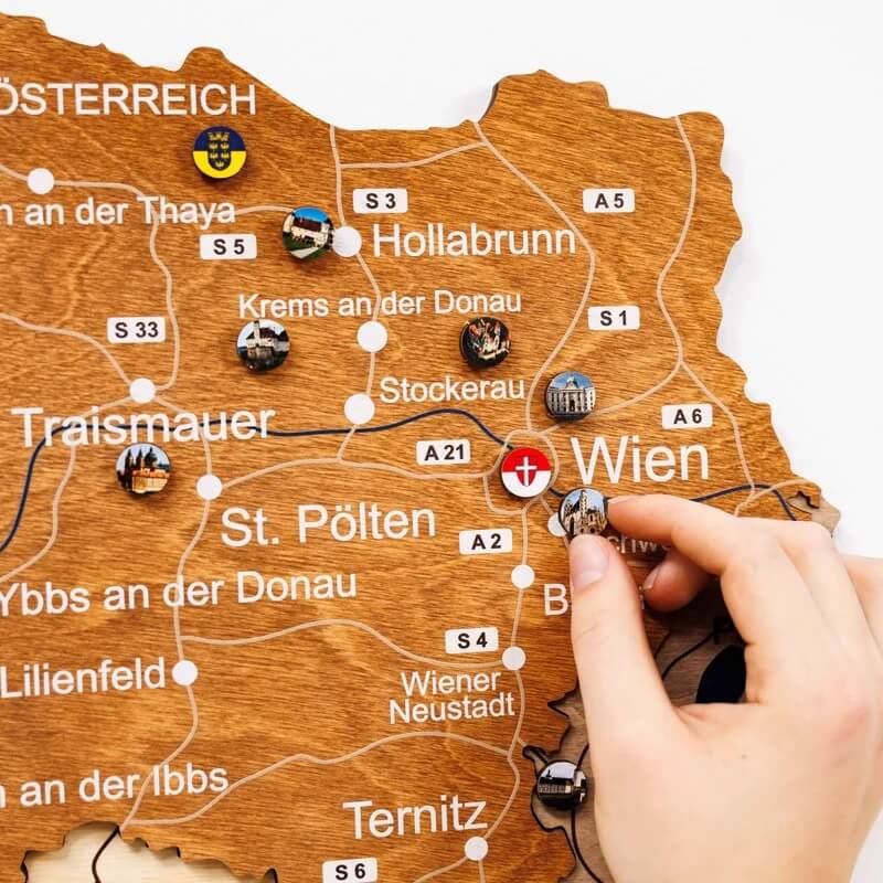 3D Wooden Map - Austria - Multicolor