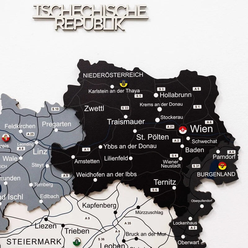 3D Wooden Map - Austria - Nordik