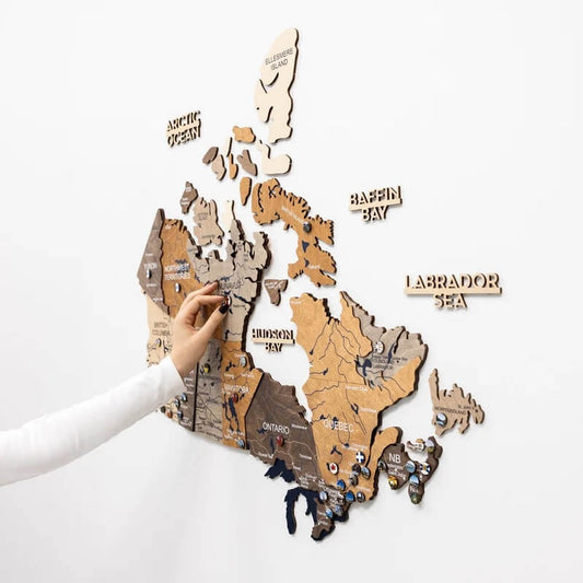 3D Wooden Map - Canada - Multicolor