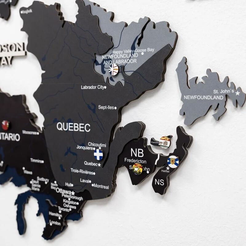 3D Wooden Map - Canada - Nordik