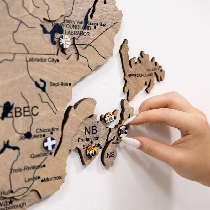 3D Wooden Map - Canada - Terra