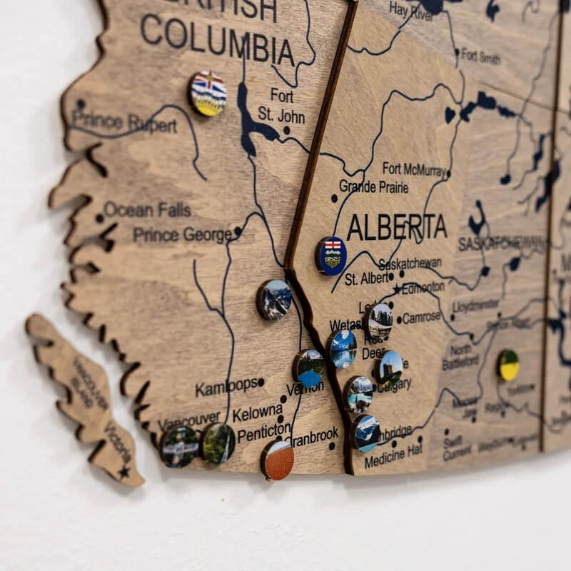 3D Wooden Map - Canada - Terra