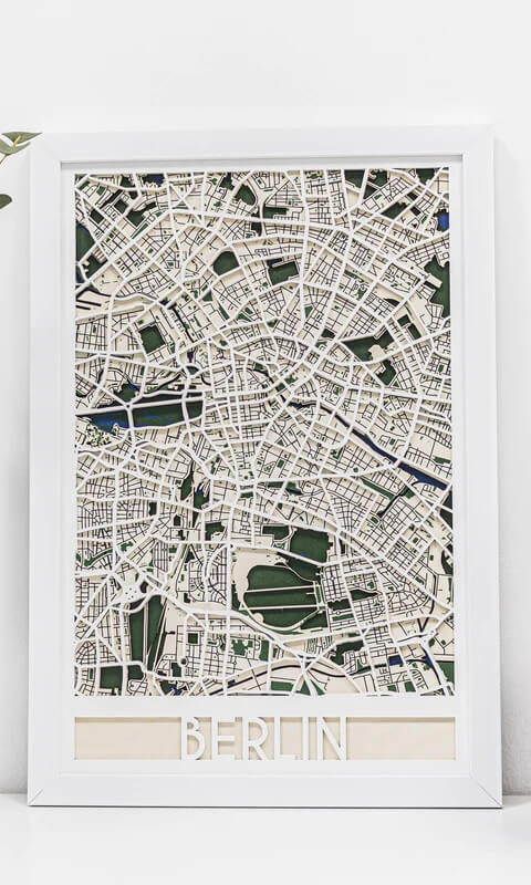 3D Wooden City Map - Berlin