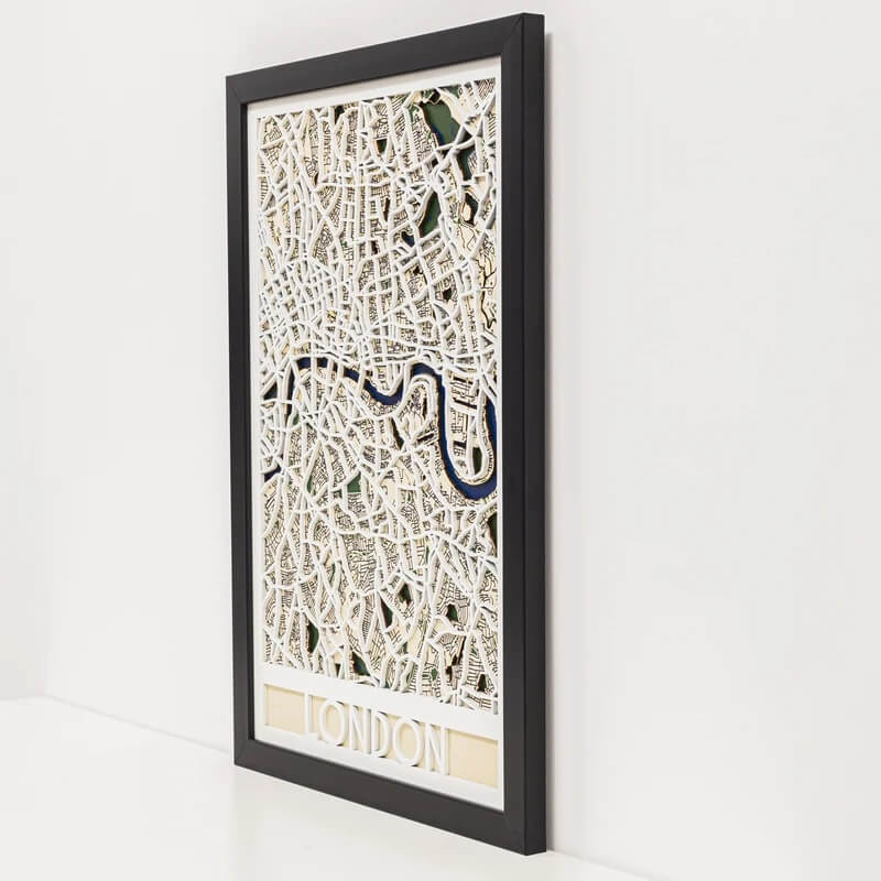 3D Wooden City Map - London