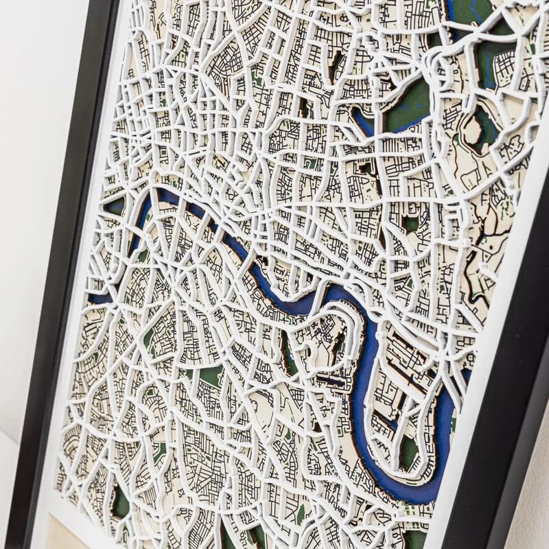 3D Wooden City Map - London