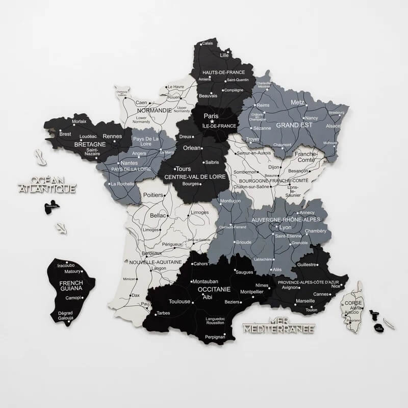 3D Wooden Map - France - Nordik