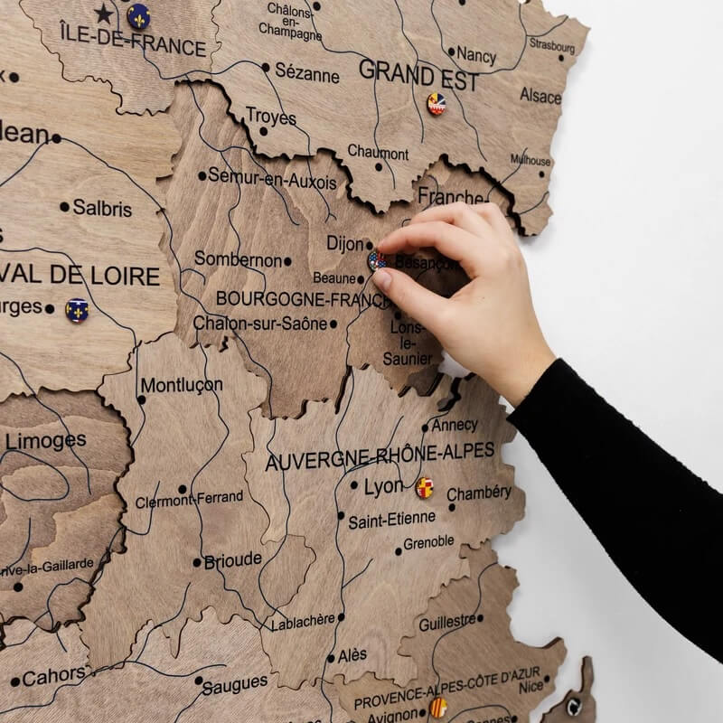 3D Wooden Map - France - Terra