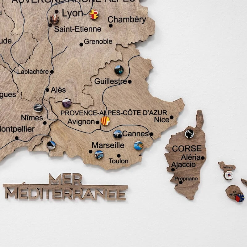 3D Wooden Map - France - Terra