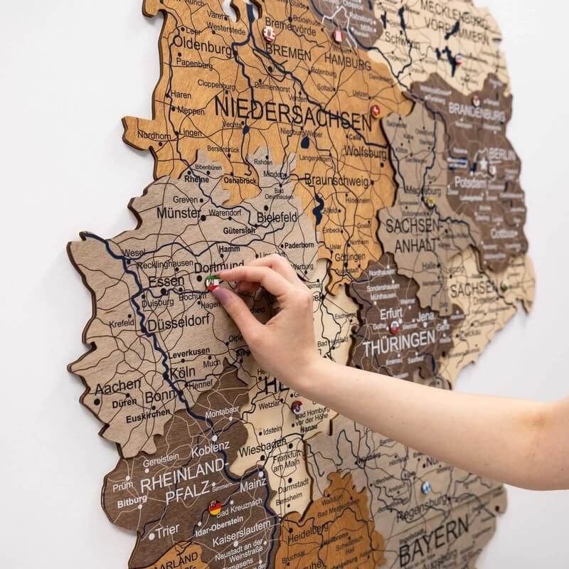 3D Wooden Map - Germany - Multicolor