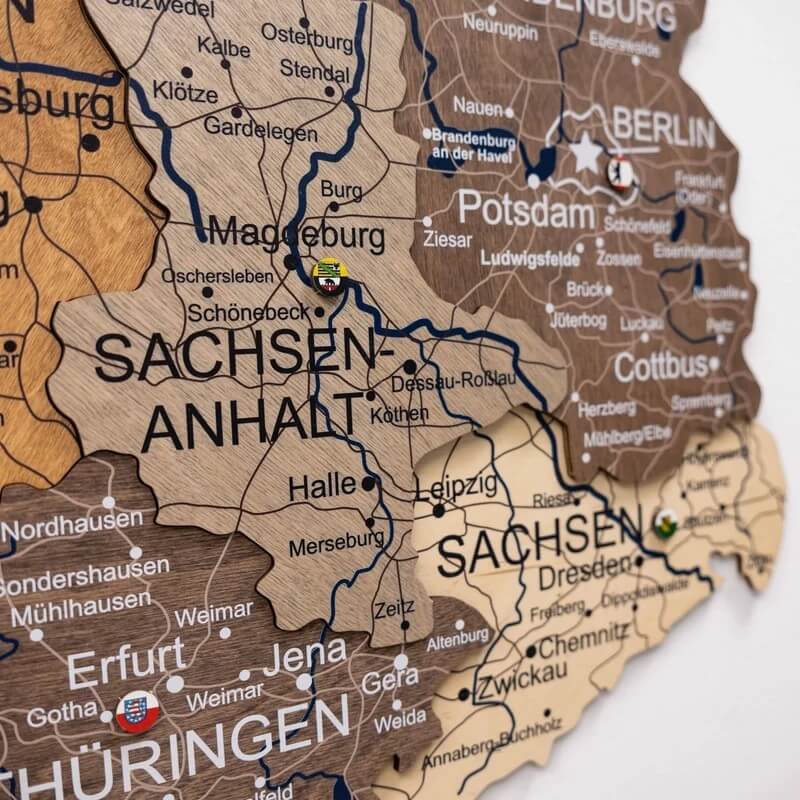 3D Wooden Map - Germany - Multicolor