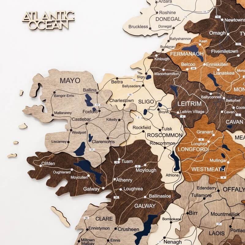 3D Wooden Map - Ireland- Multicolor