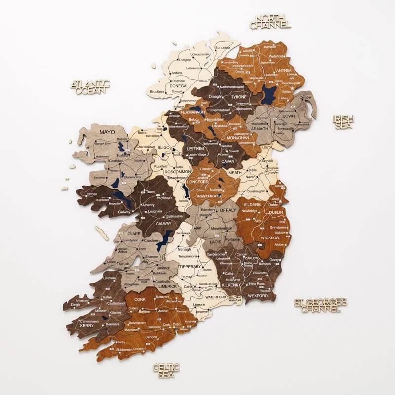 3D Wooden Map - Ireland- Multicolor