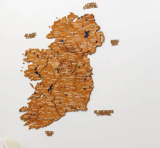 3D Wooden Map - Ireland- Oak