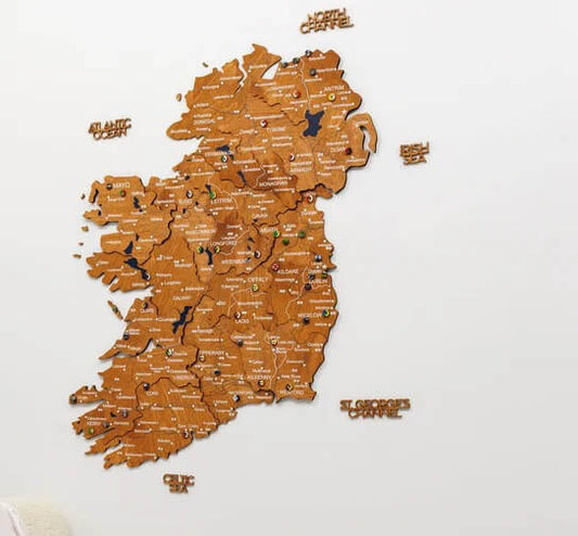 3D Wooden Map - Ireland- Oak