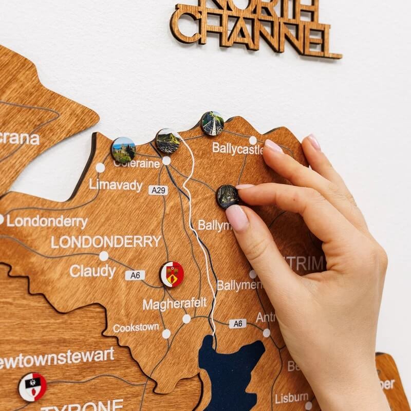 3D Wooden Map - Ireland- Oak