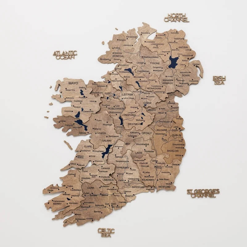 3D Wooden Map - Ireland- Terra