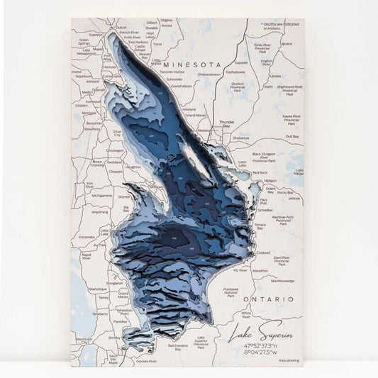 3D Wooden Lake Superior