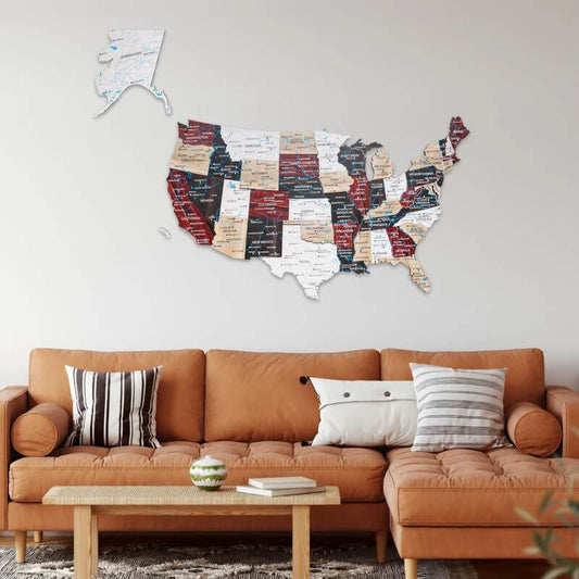 3D Wooden Map US Urban