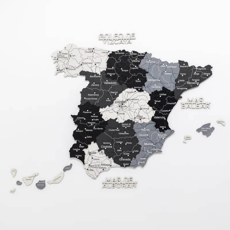 3D Wooden Map - Spain- Nordik