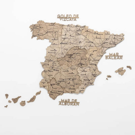 3D Wooden Map - Spain- Terra