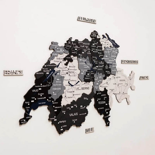 3D Wooden Map - Switzerland- Nordik