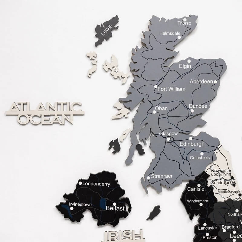 3D Wooden Map - United Kingdom - Nordik