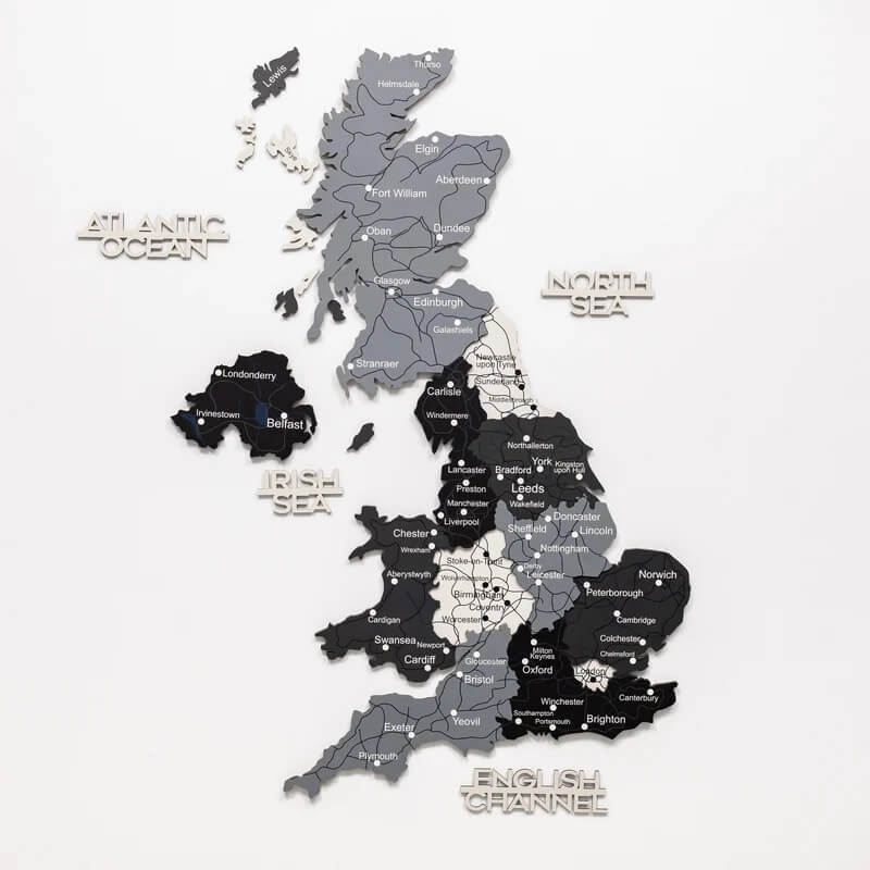 3D Wooden Map - United Kingdom - Nordik