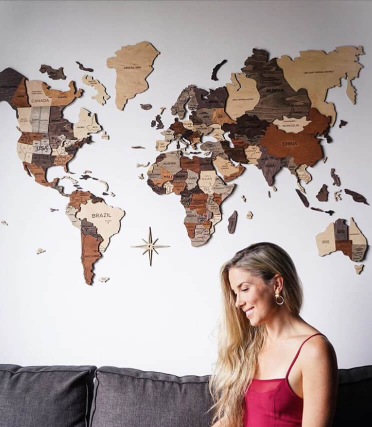 World Map Wall Art Beyond the Living Room – Wooden World Map
