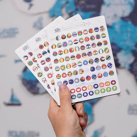Flag Pins for Your Wooden World Map | Incl. 287 Flags