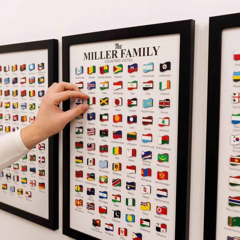 Framed Travel Counter - Around the World