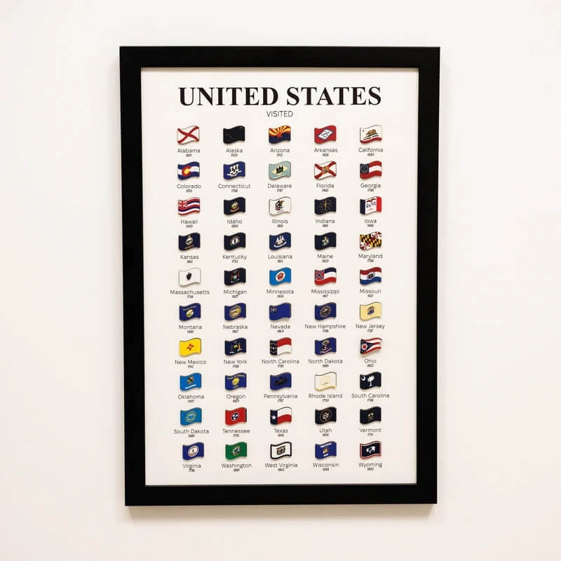 Framed Travel Counter - US States