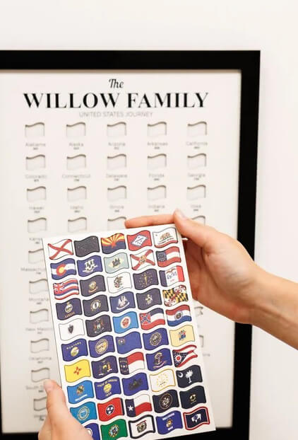Framed Travel Counter - US States