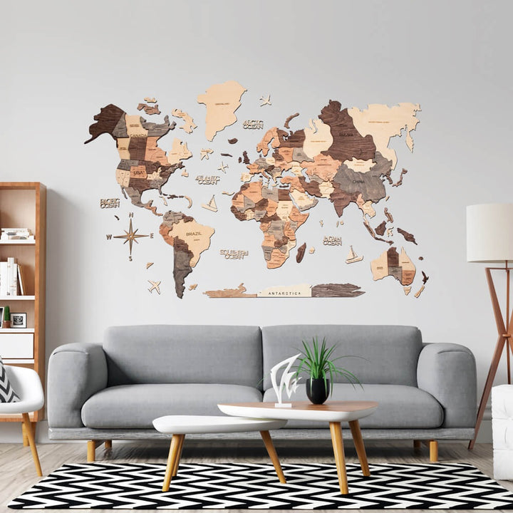 Wooden World Map for Your Home | Wall Art